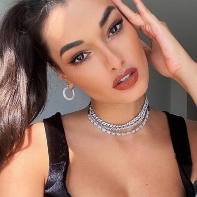 Classic Round Circle Stainless Steel Crystal Zircon Hoop Ear