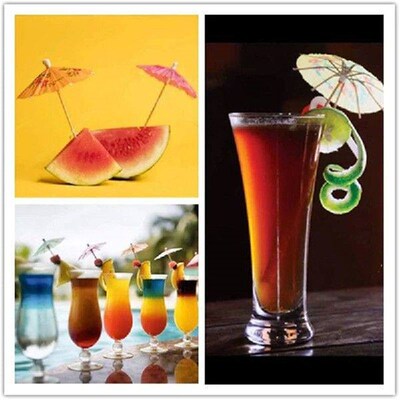 Cocktail Decoration Umbrella Shaped Bamboo Sticks Dim Sum