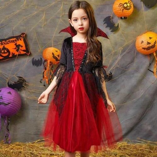 2025 Girls Cosplay Vampire Halloween Dress for Kids Ghost Br