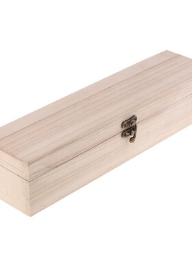 nfinished Wooden Wine Box, Hinged with Clasp, One Size, Natu