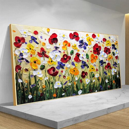 Nordic Art Abstract Flowers Oil Painting on  Wall Art Poster