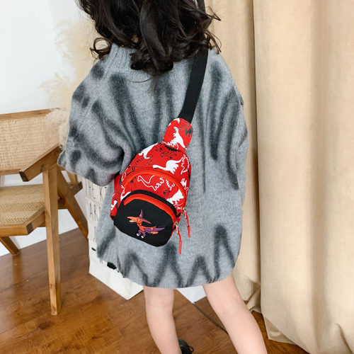 Kids Waist Bags Cartoon Dinosaur Print Outdoor Travel High C