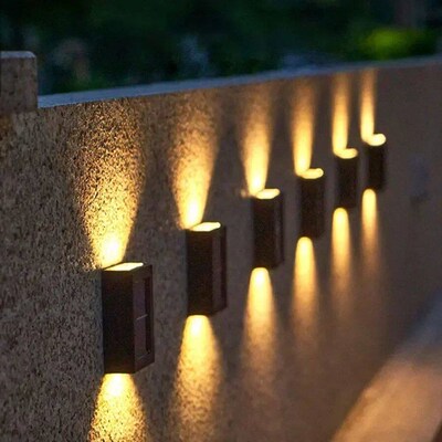 Outdoor Solar Lights Waterproof Sunlight Powered Wall Lamp U