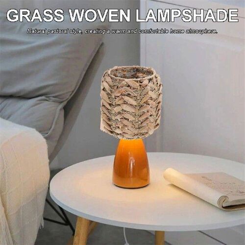 Lampshade Woven Shades for Restaurant Pendant Retro Straw