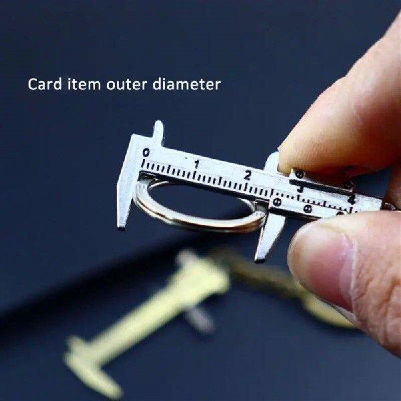Mini Vernier Caliper Pocket Key Chain Keyring Ornaments - 实物图