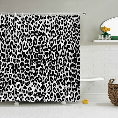 Modern Leopard Shower Curtain 3d Bathroom Curtain With Hook