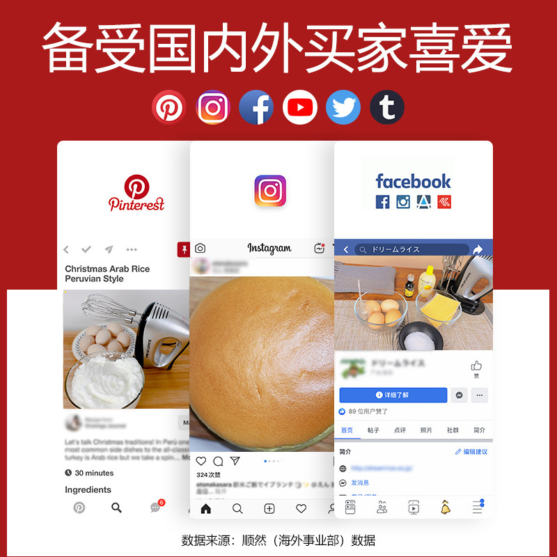 顺然300W电动打蛋器家用烘焙手持式小型蛋糕搅拌奶油打发器打蛋机