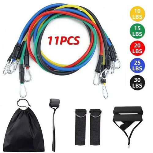 11 Pcs/Set TPE Resistance Band Set Fitness Band Pull Rope El