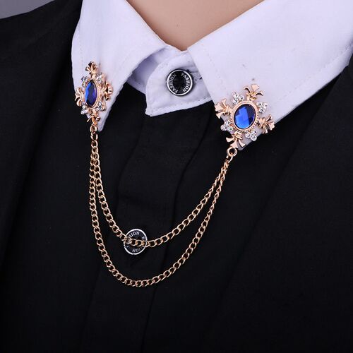 Tassel Rhinestone Cross Collar Chain Mens Corsage Womens S
