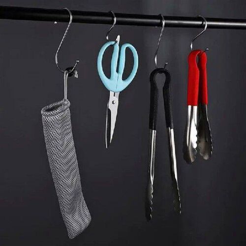 Kitchen Organizer Hooks Hanging Metal Hook Black Silver