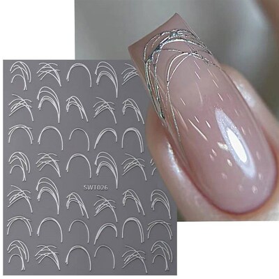 Spider Gel Line Nail ers Metal Silver White Irregular Graffi