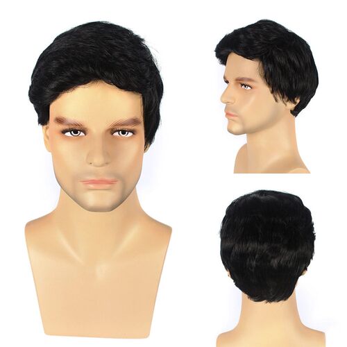 Wig Fashionable Mens Middle-aged Wig Short Hair Rose.com Hi