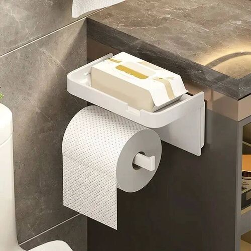 Toilet Paper Holder Plastic Storage Rack Kitchen Towel Place