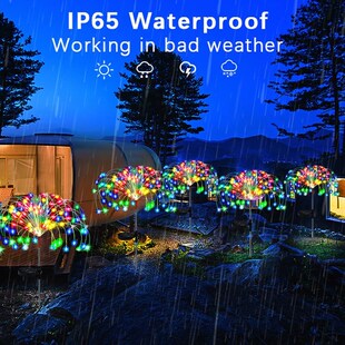 Solar LED Firework Fairy Lights Outdoor Garden Decoration La