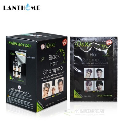 Dexe Black Hair-Shampoo Grey Minutes Cream 10pcs/Lot Buildin
