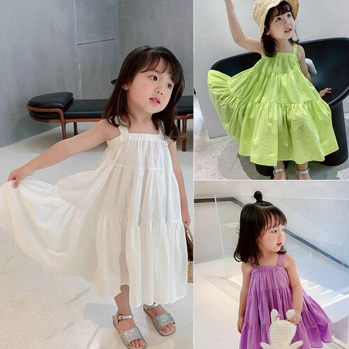 Girls Dresses Summer 2023 Korean Style Cool Casual Children