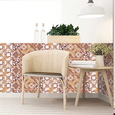 Laminated Mosaic tile pasted retro tile living room bedroom