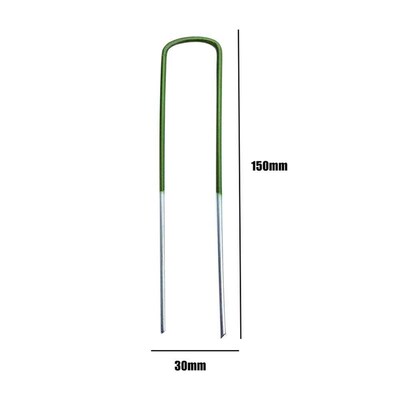 Plastic Metal Lawn U Pins Galvanised Ground Garden Turf