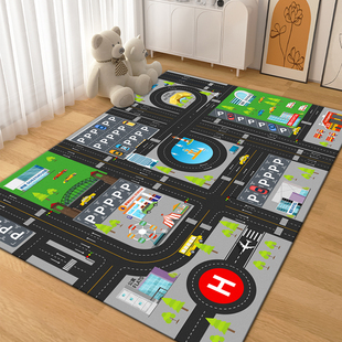 卡通地毯幼儿园早教儿童房交通停车场赛道宝宝扮家家酒防滑游戏地