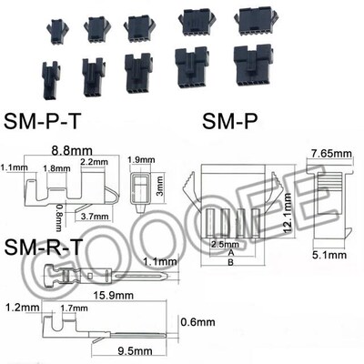 560PCS/Box JST SM2.54mm Male+Female 2P 3P 4P 5P Housing Conn