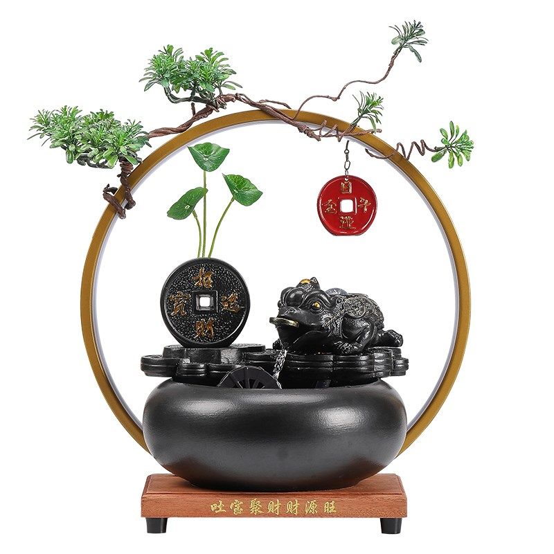 中式客厅流水摆件循环水招财龙龟金蟾办公室水系景观乔迁开业礼品,家居饰品,装饰摆件,淘宝优惠券,粉丝福利购,淘宝优惠卷