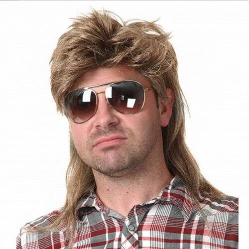 7080s Retro Mens Long Disco Rock Halloween Wig Wig Rock Pri