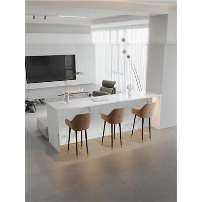 现代吧台桌家用桌中岛台阳台客厅开KHH隔断放式厨房一后体沙发餐