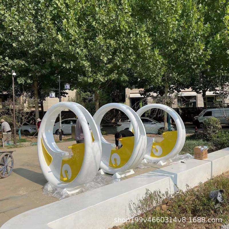 无动力脚踏单车 景区不锈钢景观脚踏发电七彩发光喷泉互动单车