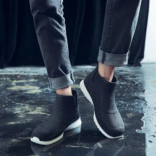 Rain Boots Mans Rubber Boots Fashion Ankle Boots Work Garde