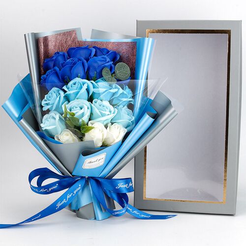 18 Rose Soap Flower Bouquet Gift Box Simulated Flowers Fake