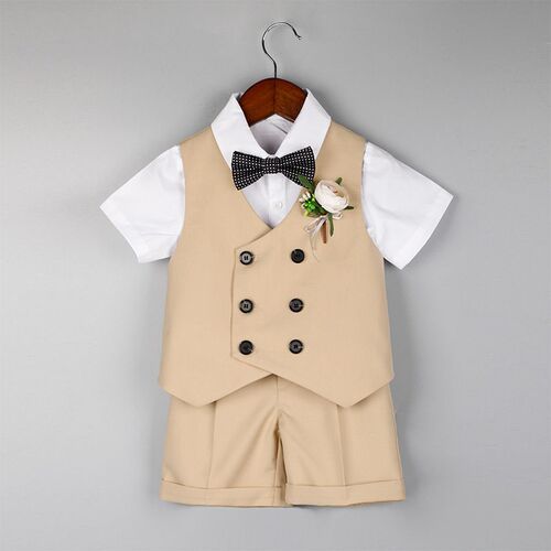 Childrens Suit Short-sleeved Vest Set Boys Flower Dress Ch