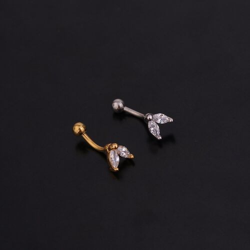 1PC 16G New Flower Stainless Steel IBall Eyebrow Piercing Cu