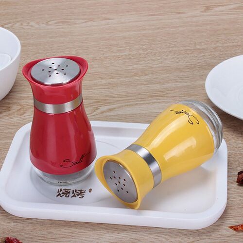 Stainless Steel Seasoning Shaker Salt and Pepper Glass Botto
