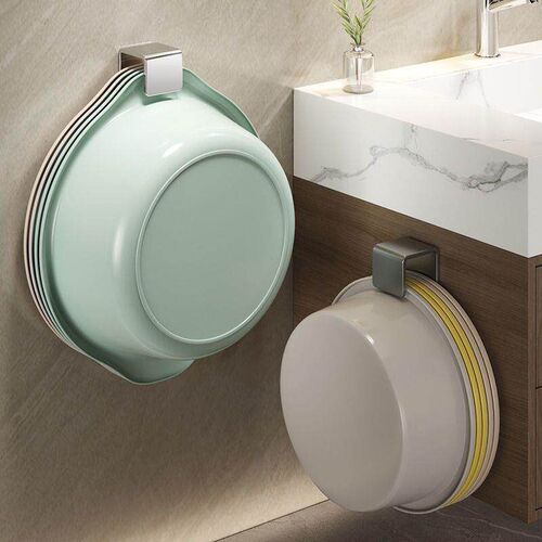 Suction Cup Face Basin Hook Organizer Rack, No Drilling Requ