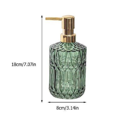 Glass Bottle Green Soap Dispenser Press Pump Dispensers