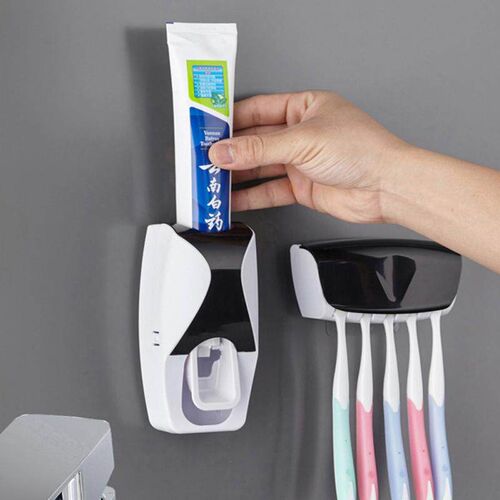 Toothbrush Holder Automatic Toothpaste Dispenser Set Dustpro