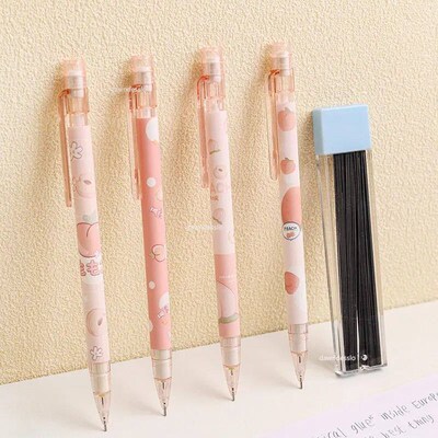 1 Pcs 0.5mm Honey Peach Cute Press Automatic Mechanical Penc