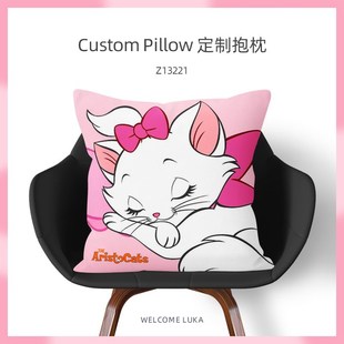玛丽猫抱枕粉色可爱女生靠枕猫儿历险记沙发枕头汽车办公室护腰大