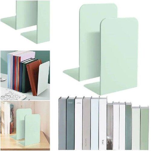 1Pair Bookends L-Shaped Metal Book Ends Anti-Slip Heavy