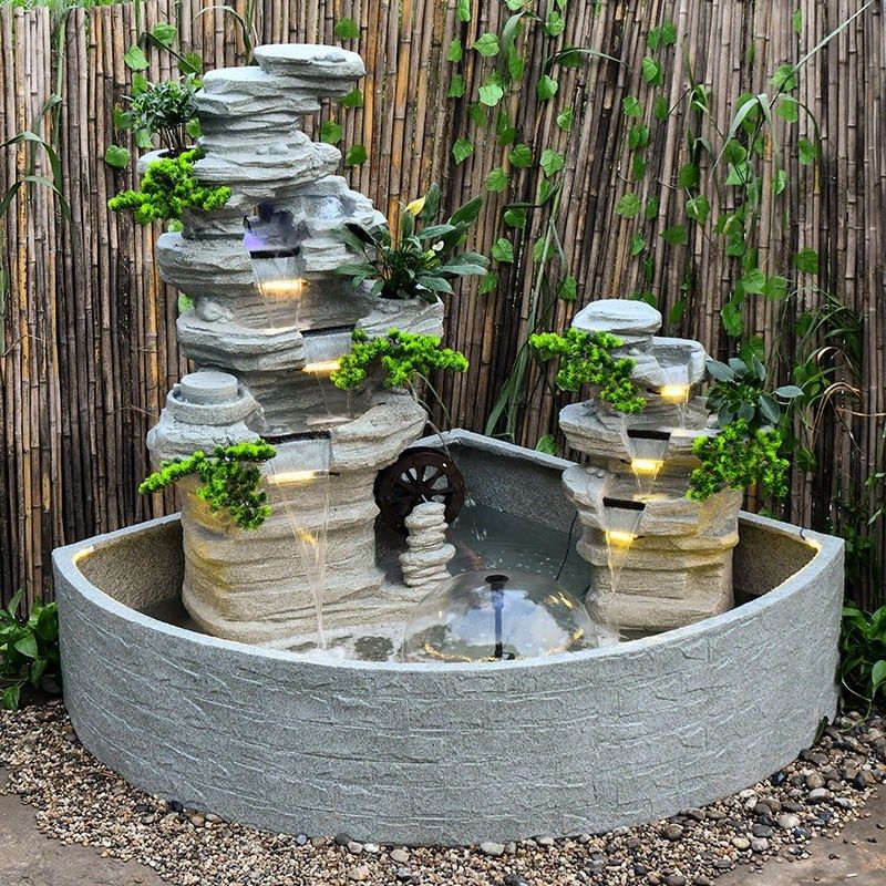 室外庭院大型假山循环流水喷泉落地式摆件庭院庭院水系景观鱼塘景,家居饰品,户外/庭院摆件,淘宝优惠券,粉丝福利购,淘宝优惠卷