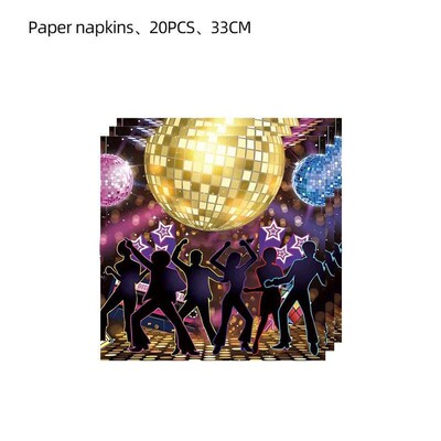 Disco Dancers Disposable Decorations Sets of Napkins Plates