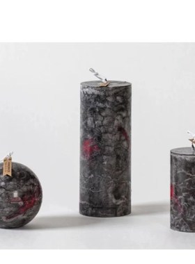 中古欧式复古风装饰手工圆柱大蜡烛浪漫欧式餐桌茶几香薰装饰品