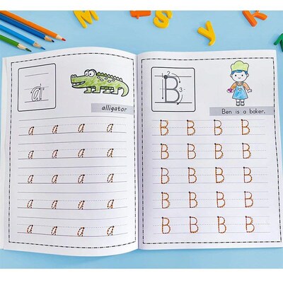 Letters A-Z Alphabet Early Education Tracing Workbook Writin