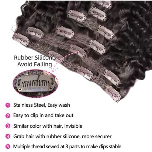 Wig Clip Hair 6-piece Set 26inch Hair Extensions African Flu