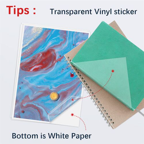 100Sheets A4 Transparent Printable Vinyl Sticker Paper 210*2