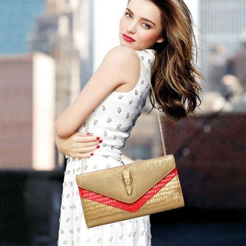 Fashion 28x14cm Women Clutch Bag Alligator Evening Wedding C