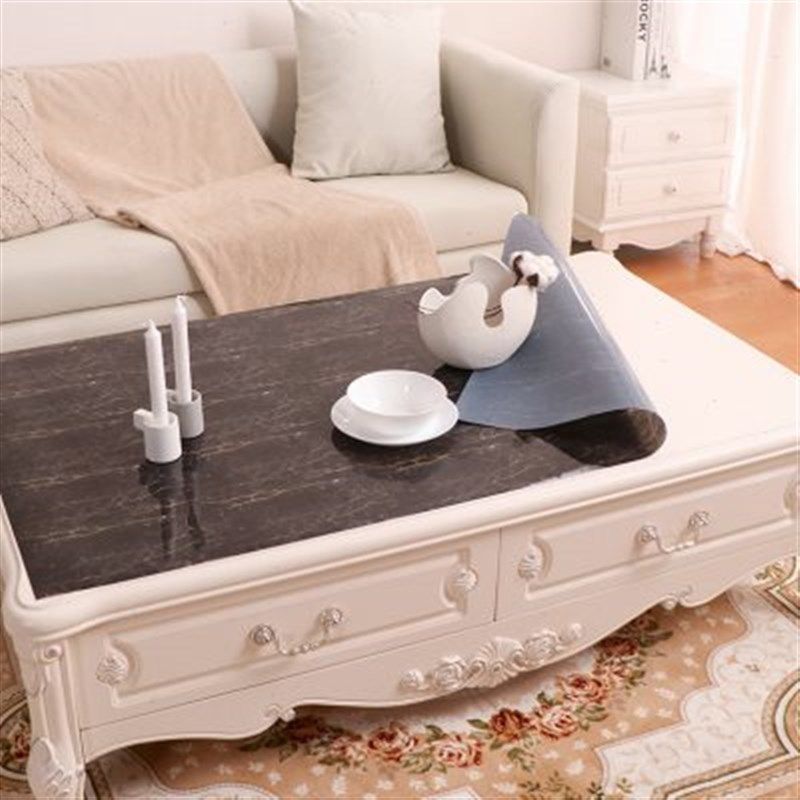 米白色茶几垫桌垫软玻璃大理石桌布仿大理石黑色茶几桌布防水防烫,居家布艺,桌布,淘宝优惠券,粉丝福利购,淘宝优惠卷