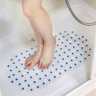 1pc PVC Anti-skid Bath Mats Rectangle Soft Shower Bathroom M