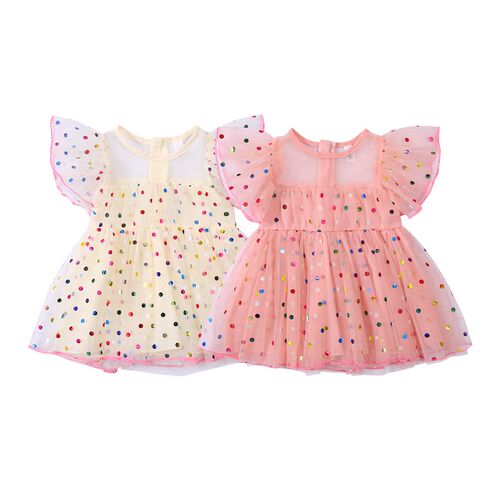 Citgeett Summer Infant Baby Girls Short Sleeves Mesh Dress C