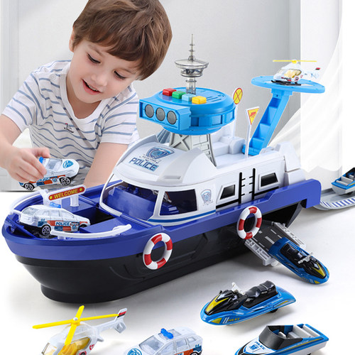 Kids Toys Simulation Track Inertia Boat Diecasts Vehicles Mu
